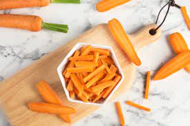 Trim the sides by taking a small slice from each side of the carrot to square it up so it lays flat on the cutting board. Learn Knife Skills How To Julienne Carrots And Onions 3 Ways 2021 Masterclass