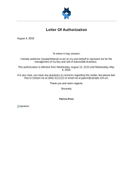 An employment verification letter, also called a letter of employment or proof of employment letter, is used to confirm a person's employment dates, salary, and job title. Letter Of Authorization Pdf Templates Jotform