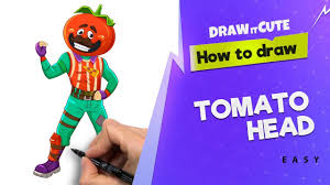 This costume has a green suit along with an orange and white vest. How To Draw Tomatohead Easy Fortnite Character Skin Drawing Tutorial Youtube