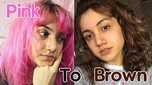 The process is simple, but it takes more than just slapping pink dye onto your hair; From Pink Hair To Brown Youtube