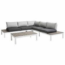 Outliv Hamilton Loungeecke 4 Teilig Aluminium Polywood Weiss Braun Lounge Mobel Balkon Dekor Balkonentwurf
