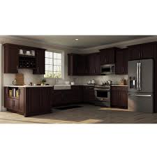Hampton Bay Shaker Assembled 18x34 5x24 In Drawer Base Kitchen Cabinet With Ball Bearing Drawer Glides In Java Kdb18 Sjm The Home Depot