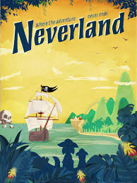 Neverland Peter Pan Retro Travel Poster Vintage Disney Posters Vintage Travel Posters