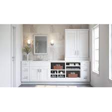 Hampton Bay Shaker Assembled 9 In X 30 In X 12 In Wall Kitchen Cabinet In Satin White Kw930 Ssw The Home Depot