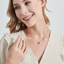 PERIMADE Horseshoe Projection Necklace • Personalized Picture Inside  Pendant • Minimalist Pet Memorial Jewelry • Trendy Best Friend Gift