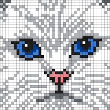 Persian Cat 40 X 40 Square Grid Pattern Chats En Points De Croix Broderie Point De Croix Point De Croix