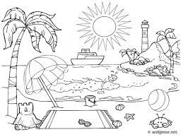 Coloriage Plage En Ete Dessin Gratuit A Imprimer
