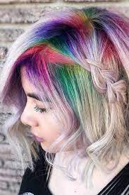 33 Rainbow Hair Styles To Look Like A Unicorn Rainbow Hair Hair Styles Rainbow Hair Color