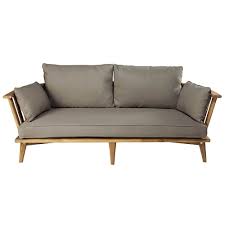 Nella selezione troverai sofà dagli echi retrò, dal look contemporaneo o più classico. Divanetto Da Giardino 2 3 Posti In Legno Massello Di Acacia E Cuscini Color Talpa Noumea Maisons Du Monde