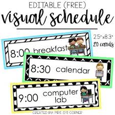 free use this editable visual schedule to create