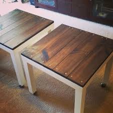 Lack side table, birch effect capita leg, stainless steel 4 pack size 6 1/4 table #1 trim legs to desired height legs are hollo. Simply Lkj Ikea Lack Hack Blog Hack By Daughter Ikea Lack Table Diy Furniture Ikea Diy