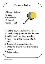 Pancake Recipe Easy To Follow Printable Teaching Resources Print Play Learn Pancake Recipe Pancake Recipe Easy Easy Pancake Recipe For Kids