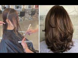 If you want short layers, stop sliding the elastic several inches from the tip of your hair. Medium Length Layered Haircut Tutorial Step By Step Medium Length Bob Hairstyles Youtube