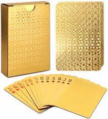 Amazon Com Eay Deck Of Cards Gold Deck Of Cards Gold Playing Cards Gold Waterproof Playing Cards Poker Cards Deck Of Waterproof Cards Washable Flexible High Grade Plastic Material Use For Party And Game Toys