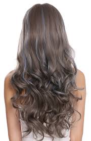 Da es schwierig ist, diese technik zu hause selbst zu wiederholen. Perucke Lang Wellig Pony Balayage Grau Braun Blau H1734 8a 10a 4134