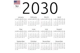 Calendar 2030 English Sunday In 2020 Printable Calendar Template Free Printable Calendar Stationery Templates