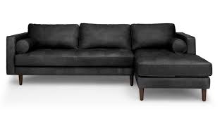Make sure to check other sets listed on the site as well, as most sets offer a black color option. Oxford Black Leather Walnut Right Facing Sectional Sofa Sven Article