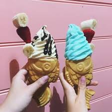 Fish Cone Ice Cream From Zero Degrees Nsw Cafe Ice Cream Food Desserts