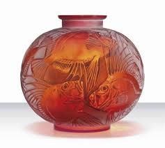 Poissons Vase No 925 Glass Art Lalique Art Deco Glass