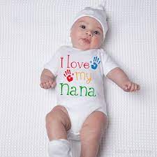 I Love My Nana Infant Bodysuit Colorful Letter Print Rompers Clothes Newborn Baby Boy Girl Onesie Baby Gift From Grandma Wish