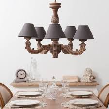 Wooden 5 Branch Chandelier In Grey D 67cm Montmartre Chandelier Branch Chandelier Kitchen Dinning Room