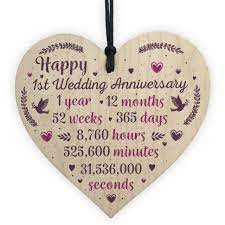 But, if you take care of it properly, it'll last a lifetime. Handmade Wooden Heart Plaque 1st Wedding Anniversary Gift For Her Him Husband For Sale Online Ebay