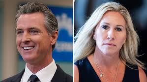 Gavin Newsom Marjorie Taylor Greene Have Twitter War Over Vaccines Deadline
