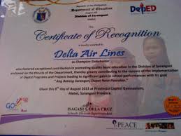 It's easy to customize in every detail and appearance and finish in minutes. Galing Foundation Inc Mindanao Outreach Deped Sarangani Certificate Of Recognition For Delta Air Lines Hcg Donato