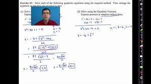 A polynomial can have constants, variables and exponents, but never division by a variable. Common Core Algebra I Unit 9 Lesson 7 Final Work With Quadratic Equations Youtube