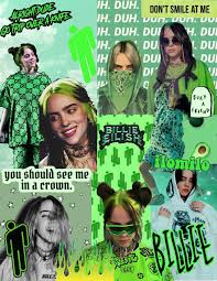Billie eilish wallpaper laptop collage. Billie Eilish Collage Wallpaper Background Collage Background Digital Collage Wallpaper Backgrounds