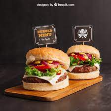 Download Fast Food Free Mockup With Two Hamburgers Free Mockup