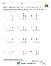 Here is our selection of 2 digit subtraction with regrouping worksheets to help your child learn to subtract 2 digit numbers with regrouping. 2 Digit Subtraction Worksheets