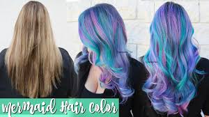 Irl with healthy long purple hair. Mermaid Hair Color Transformation Youtube