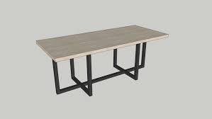 To gain space use wooden benches , on. Modern Rustic Dining Table 3d Warehouse