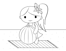 Summer beach ball coloring page. Printable Girl And Beach Ball Coloring Page
