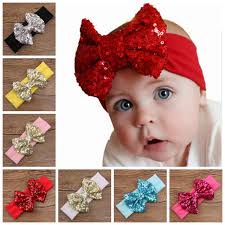 Baby nylon headbands hairbands hair bow elastics 5. Baby Big Sequins Bow Headbands For Girls Kids Christmas Hair Bows Babies Elastic Headbands Head Wrap Infant Hair Accessories Hairbands 13col Handmade Hair Accessories For Kids Big Hair Accessories From Babymemories 24 37