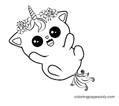 happy cute unicorn cat coloring pages unicorn cat coloring pages coloring pages for kids and adults