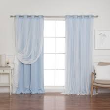 Best Home Fashion Sky Blue 96 In L Marry Me Lace Overlay Blackout Curtain Panel 2 Pack Grom Bo Marryme 96 Skyblue The Home Depot Grommet Curtains Blue Curtains Colorful Curtains