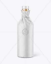 Vodka Bottle In Paper Wrap Mockup In Bottle Mockups On Yellow Images Object Mockups