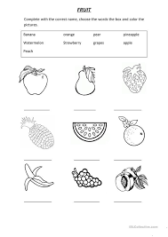 Vocabulary Fruit English Worksheets For Kids English Activities For Kids Learning English For Kids