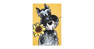 Sunny Schnauzer Sunflower Off Leash Art Drawing Canvas Prints Zazzle Drawings Canvas Prints Custom Canvas