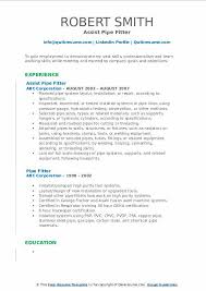 Pipe Fitter Resume Samples Qwikresume