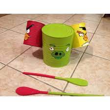 My Son Had To Make An Instrument Out Of Household Items So He Choose The Drums Angry Bird Style Homemade Musical Instruments Household Items Crafts For Kids