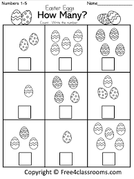 Our 5 favorite 1st grade math worksheets. Free Easter Math Number Counting Worksheet 1 To 5 Free4classrooms