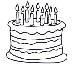 Printable Birthday Cake Clipart Black And White Coloring Sheet Of A 9th Birthday Cake For Kids Birthday Cake Clip Art Cake Clipart White Birthday Cakes