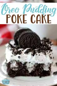 Chocolate pudding, oreo cookies, butter, milk, red food coloring and 5 more chocolate chip cookie layered pudding dessert together as family cool whip, powdered sugar, chocolate instant pudding mix, vanilla instant pudding mix and 4 more Oreo Pudding Poke Cake Video The Country Cook