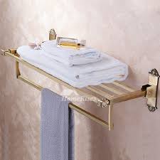 Elegant and modern design, with an anticorrosive glossy finish and high durability. Ltj Luxury Antique Brass Carved Bathroom Towel Rack Chrome Wall