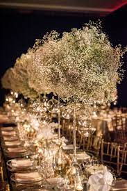 Baby S Breath Cloud Centerpieces Gold Wedding Reception Wedding Decor Elegant Wedding Reception Centerpieces