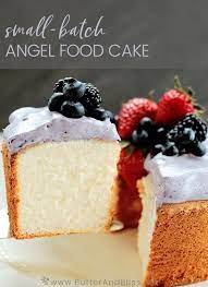 Delicate Mini Blueberry Angel Food Cake Butter And Bliss Recipe Angel Food Small Batch Baking Cake Recipes