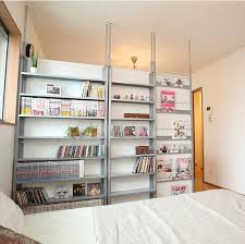 楽天市場 日本製 突っ張り 本棚 幅60cm 8段 パーテーション つっぱりパーテーション 漫画 マンガ 幅60 目隠し 衝立て 間仕切り コミックラック 突っ張りラック 薄型 おしゃれ コミック 大容量 文庫本 子供部屋 子ども部屋 書棚 一人暮らし avラック スリム パ